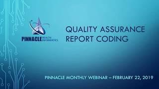 Quality Assurance Report Coding for Behavioral Health