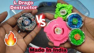 L Drago Destructor vs Made in India Beyblades battle  In Hindi