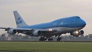 SMOOTHEST 747 LANDING EVER KLM Boeing 747 400 SUNRISE Landing at Amsterdam Schiphol Airport