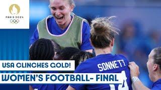 USA defeat Brazil to win the gold medal in womens football  Paris 2024 highlights