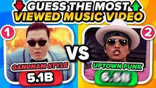 Guess Which Music Video Has The Most Views   MUSIC QUIZ CHALLENGE