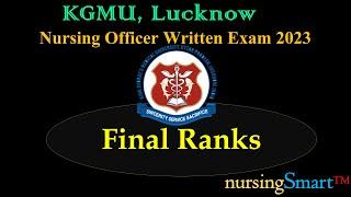 KGMU  Nursing Officer  2023  Final Ranks  किस रैंक तक फाइनल सिलेक्शन   #kgmu_nursing_officer