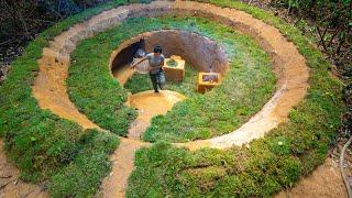 Girl Live Off Grid Built Underground Home Shelter for a Peaceful Stay in the Wild