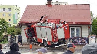 15.05.2019 Sokółka Wóz strażacki uderzył w dom na ul Grodzieńskiej #1