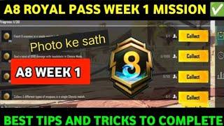 A8 WEEK 1 MISSIONS BGMI HOW TO COMPLETE WEEK 1 MISSION  A8 RP MISSION WEEK 1 COMPLETE KAISE KARE