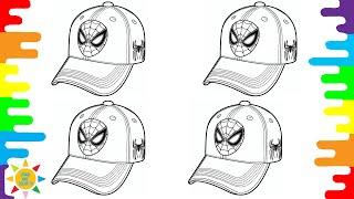 Baseball Cap Coloring Page  Spiderman Cap Coloring Page  Markers Coloring @drawandcolortv