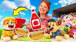 Spielzeug Video für Kinder mit der Paw Patrol und Irene. Wir suchen Ketchup.