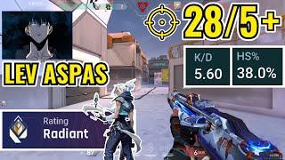 LEV aspas 5.60 KD Game in a Radiant lobby Jett - NA #matchmvp #aspas  #aspaszin