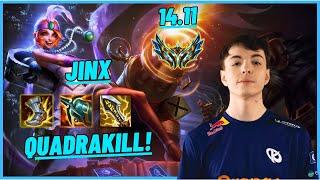 KCB CALISTE JINX VS SLY TAKESET SMOLDER ADC QUADRAKILL DOMINATION - EUW CHALLENGER -PATCH 14.11