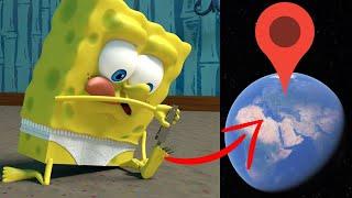 SpongeBob Cut Nails on Google Earth