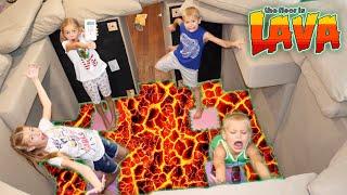 Escape Lava Floor In HUGE Couch Castle FORT - Tannerites Kids Build A Couch Fort