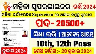 Odisha govt job 2024 Anganwadi SupervisorOdisha Anganwadi Job 202410th Pass Odisha Job requirement