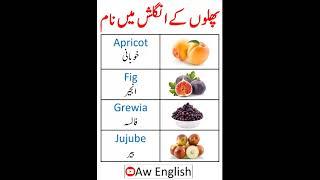 Fruits Names in English with Urdu Meaning