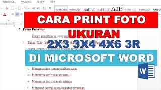 Cara Print foto ukuran 2x3 3x4 4x6 dan 3R di Microsoft Word