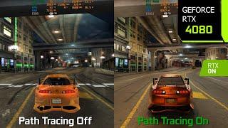 NFS Underground 1 Path Tracing with RTX Remix On vs Off - GraphicsPerformance Comparison  RTX 4080