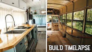School Bus Conversion TIMELAPSE  Start to Finish I School Bus to Tiny Home
