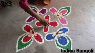 3×3 Beautiful rangoli designSimple design️