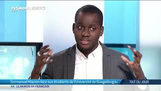 Emmanuel Macron face aux étudiants de lUniversité de Ouagadougou