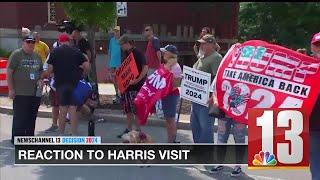 VP Kamala Harris visit brings supporters protesters to Pittsfield