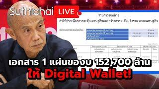 เอกสาร 1 แผ่นของบ 152700 ล้านให้ Digital Wallet  Suthichai live 26-6-2567