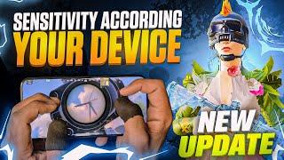 SENSITIVITY ACCORDING YOUR DEVICE ⁉️  BGMI NEW UPDATE BEST SENSITIVITY  BGMI NEW SENSITIVITY 