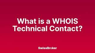 What is the meaning of a WHOIS Technical Contact? Audio Explainer