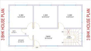 HOUSE PLAN DESIGN  EP 258  900 SQUARE FT 3 BHK HOUSE PLAN  LAYOUT PLAN