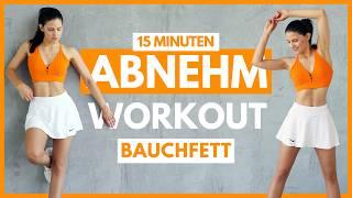 15 MIN ABNEHM WORKOUT  Workout gegen Bauchfett  Bauchfett verbrennen  ohne Springen  Tina Halder