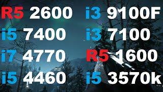 R5 2600 vs i3 9100F vs i5 7400 vs i3 7100 vs R5 1600 vs i7 4770 vs i5 4460 vs i5 3570k