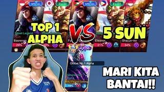 SERU TOP 1 ALPHA VS 5 SUN SEKALIGUS