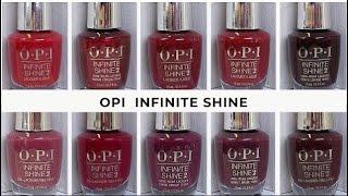 OPI Infinite Shine  Reds Dark Reds live swatch on real nails