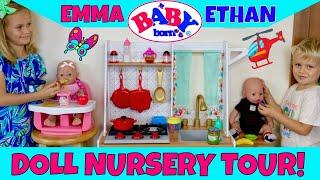 Baby Born Nursery Tour ️Skye & Caden Feed Emma & Ethan And Show Their New Room 