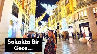 AVRUPA Sokaklarında Christmas Market Yemek FİYATLAR Nasıl? - Muhteşem IŞIK SHOW ⭐ İspanya Malaga