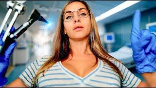 ASMR Soft Spoken Ear Cleaning Otoscope Exam Tuning Forks Personal Attention Cranial Nerve Exam