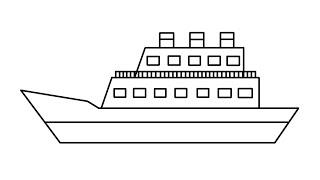 Cara menggambar Kapal Pesiar yang mudah