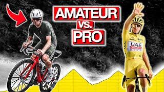 PRO vs AMATEUR CYCLIST How FAST can I ride a TOUR DE FRANCE stage compared to the PRO’S?