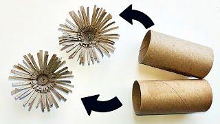 How to Make EASY Paper FLOWERS  Toilet Paper Roll Crafts Tutorial  Recycling DIY Paper Craft Art