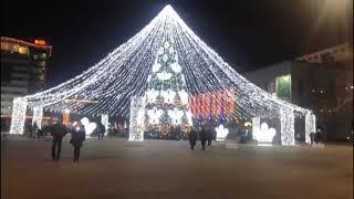 Латвия   Даугавпилс в ожидании Новогодних праздников  Декабрь 2021 года