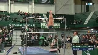 Delanie Harkness MSU - Bars 9.925 vs  Illinois