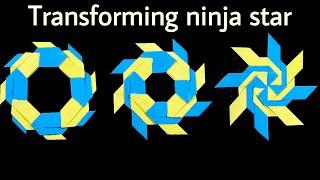 Origami Transforming Ninja Star no glue no tape  How to Make a Transforming Ninja Star