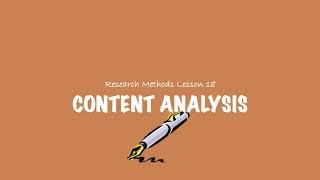 A-Level Psychology AQA - Research Methods Content Analysis