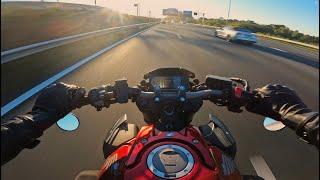 HONDA CB650R  RAW SOUND  POV  AKRAPOVIC 