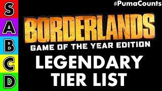 The BEST BORDERLANDS 1 REMASTERED LEGENDARY TIER LIST All Legendary Guns and Weapons #PumaCounts