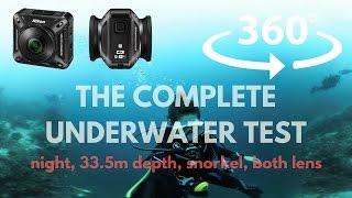 360 VR Nikon Keymission 360 underwater test - 30m dive night dive 5m depth snorkel etc