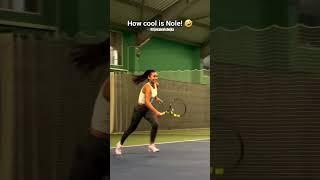 Bojana Jovanovic playing with Novak Djokovic in Belgrade. How cool is Nole