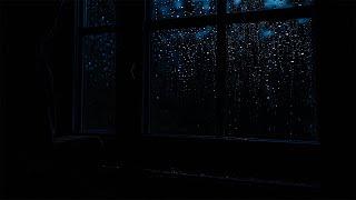 The sound of rain outside BLACK WINDOW SCREEN - Sleep and Meditation  Click if You cant Sleep 