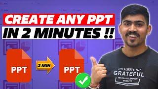 How to Create a Professional PPT in UNDER 2 Minutes  -  Easy & Free 