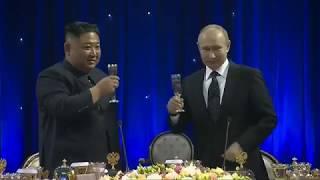 Vladimir Putin Kim Jong Un Toast to Peace at First Summit in Russia