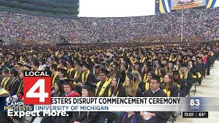 Protesters disrupt commencement ceremony at University of Michigan