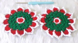 Crochet Christmas Coaster Tutorial